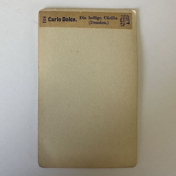 Antique CDV Card Saint Cecilia Carlo Dolce Religious 4”x2.5” - Picture 2 of 2